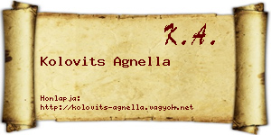 Kolovits Agnella névjegykártya